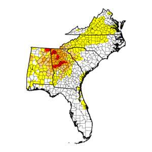 Drought conditions in the southeast.
