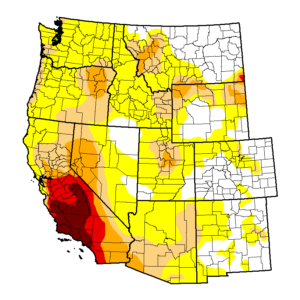 Drought conditions in the west.