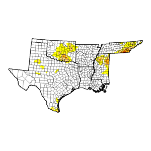 Drought conditions in Texas, Louisiana, and the balance of the south.