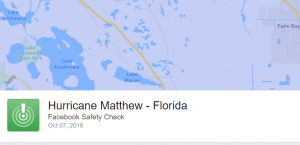 Facebook's Safety Check for Hurricane Matthew