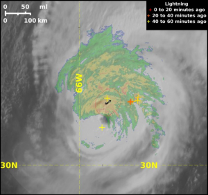 Hurricane Nicole on RADAR/Satellite. Source: Bermuda Weather Service
