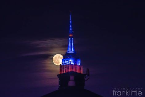 Frank Little captures the moon above New York City.