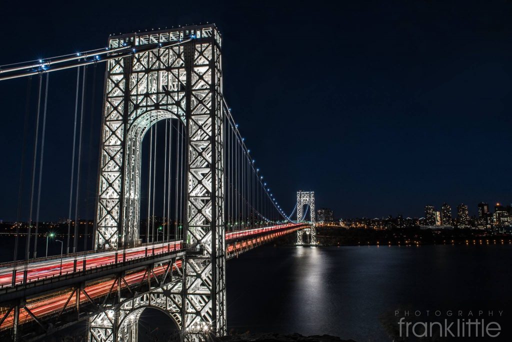 Reflective view of New York's George Washington Bridge, as photographed by Frank Little.