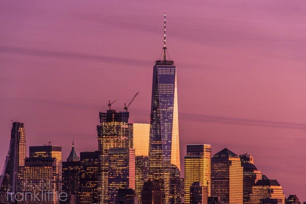New York City Skyline at Sunset, by Frank Little.