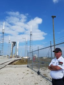 The satellite now known as GOES-East sits atop a United Launch Alliance Rocket at Kennedy Space Center prior to it's Fall 2016 launch. Photograph: Weatherboy