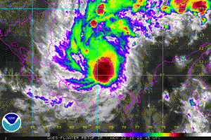 Latest satellite image of Hurricane Otto.