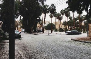 Snow covered streets in Saudi Arabia. Photo Credit: Arabian Veritas / Twitter.