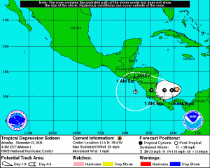 Latest official storm track from the National Hurricane Center.