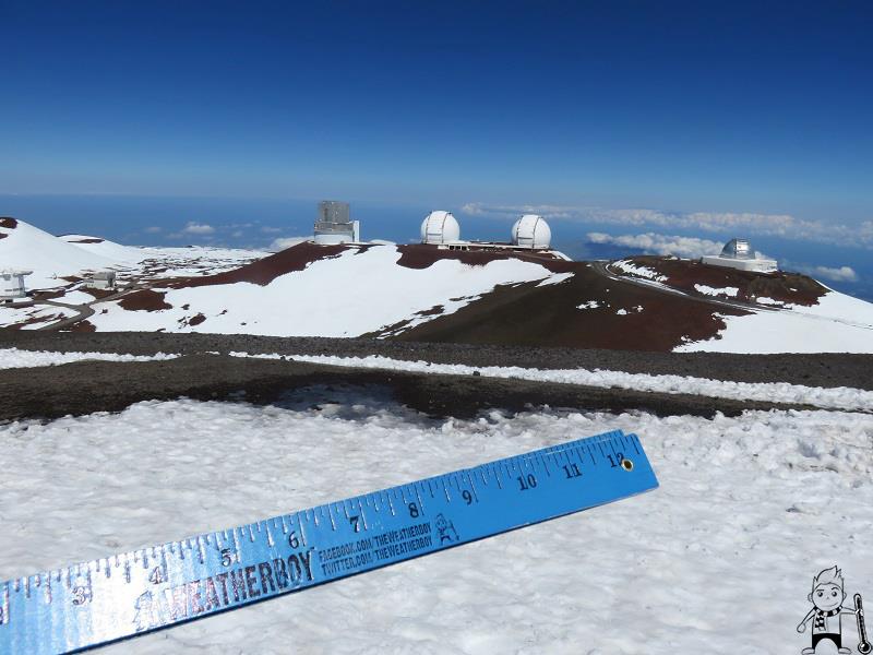 Weatherboy provided snow measuring yardsticks even in Hawaii so that residents there could measure snow from storms that visit the islands. Photo: Weatherboy