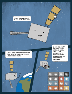 SciJinks brought GOES-R to life through this fun, educational cartoon and comic book concept. 