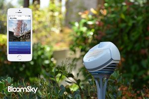 Weather readings, photographs, and a time lapse video are captured by the BloomSky weather station; data can be seen on their website or via their free app. 