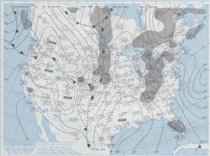 Weather map from January 19, 1977. Snow was reported around Miami on this day. Credit: NOAA