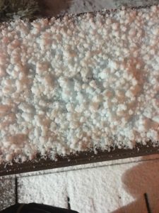 Kelly Christine sent Weatherboy this picture of graupel from a thunder snow storm that formed in Marlton, NJ on January 30, 2017.