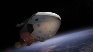Artist rendering of the SpaceX Dragon crew capsule heading into space. Image: SpaceX