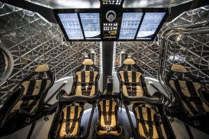 SpaceX released this image of what the inside of a manned Dragon capsule could look like. Image: SpaceX