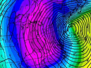 The latest European (ECMWF) model suggests a significant low pressure system off the northeast coast during the middle of next week, bringing blizzard conditions to some.