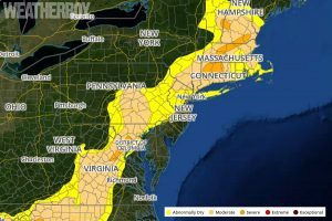 According to the latest Drought Monitor update, moderate to severe drought conditions exist in a large part of the eastern US. Many of these areas will see significant precipitation over the next 24 hours. More maps at weatherboy.com