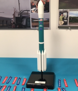 A United Launch Alliance Delta III rocket model is on display at Ball Aerospace. Photo: Weatherboy