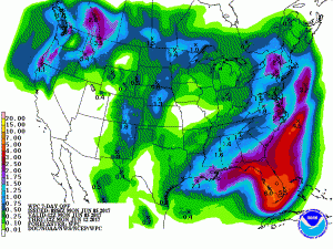 Expected precipitation over the next 5 days. Map: National Weather Service Weather Prediction Center