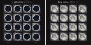USPS has unveiled a special solar eclipse postage stamp that changes images with temperature changes. Photo: USPS