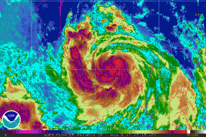 Colorized and animated loop of Hurricane Franklin. Image: NOAA