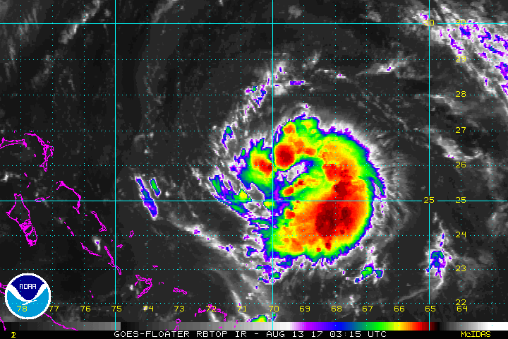 Tropical Depression #8 here is forecast to become Tropical Storm Gert. Image: NOAA