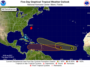 The latest Tropical Outlook from the National Hurricane Center shows numerous potential threats in the Atlantic beyond Hurricane Gert.