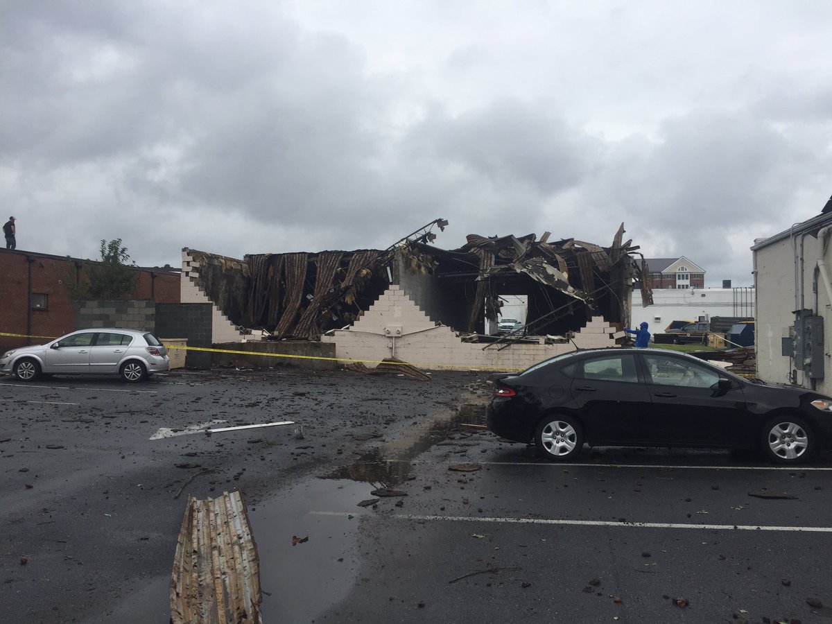Wind damage, possibly by a tornado, shown here in Salisbury, Maryland. Photo: Tommy McManus