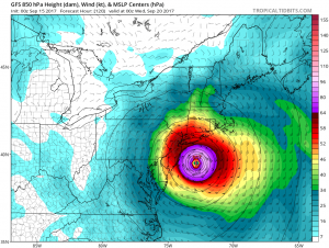  and making landfall on eastern Long Island later Tuesday evening. Image: tropicaltidbits.com