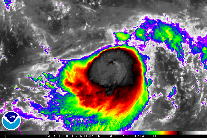 Latest satellite image of Hurricane Jose. Image: NOAA