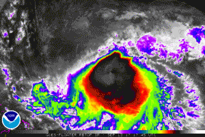 Latest enhanced satellite view of Hurricane Jose. Image: NOAA