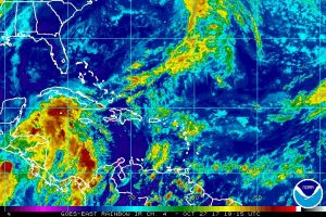 The National Hurricane Center is tracking an area that could be come a tropical cyclone soon in the Western Caribbean. Image: NOAA