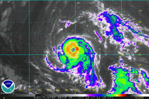 Latest satellite loop of record-setting Hurricane Ophelia. Image: NOAA