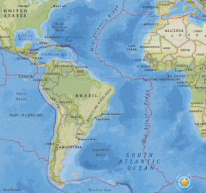 Location of earthquake strike today. Map: USGS