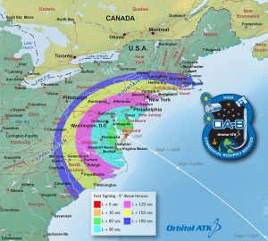 The Antares rocket launch should be visible to a heavily populated portion of the Mid Atlantic when it lifts off. Image: Orbital ATK