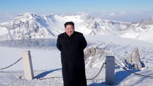 North Korean state media says its leader can control the weather. Photograph: Korean Central News Agency