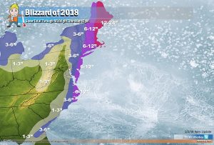 Latest Weatherboy snowfall forecast map for the Blizzard of 2018. Image: Weatherboy
