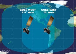GOES-S will become GOES-West, assisting GOES-East with comprehensive coverage over and around North America. Image: NOAA