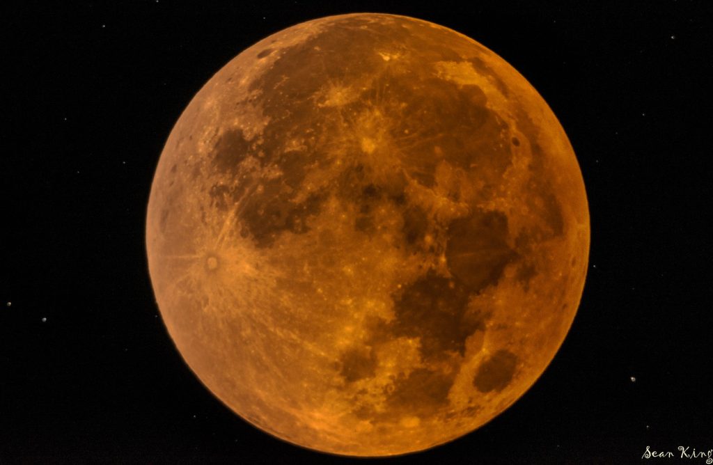 Sean King's last public photograph was of the Super Blue Blood Moon; Hawaii was treated to a total lunar eclipse which gave the full moon a red tint in the night sky. Photograph: Sean King / acebook