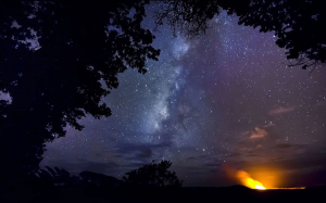 Sean King''s work often included both the lava and the sky, as this scene at Hawaii Volcano National Park shows with the Milkway above in one of his popular images. Photograph: Sean King