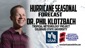 Dr. Phil Klotzbach will unveil the initial 2018 Atlantic Hurricane Season Outlook at the 2018 National Tropical Weather Conference in South Padre Island, Texas. Weatherboy plans to broadcast that announcement live. Image: National Tropical Weather Conference