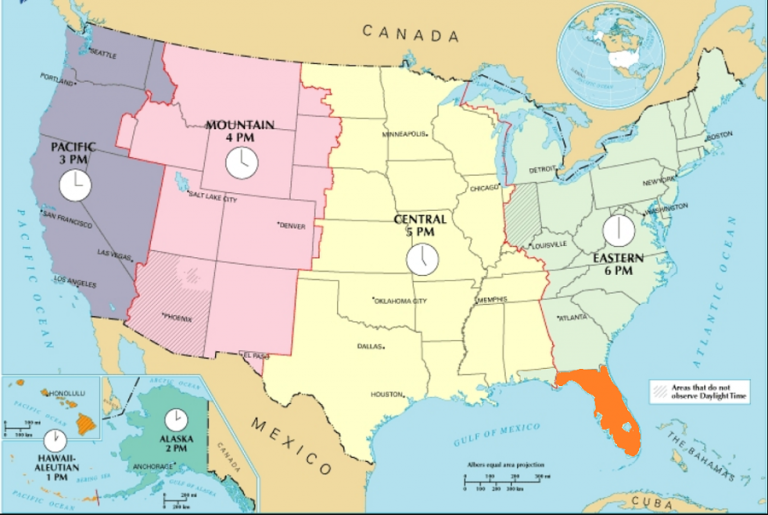 florida time zone map