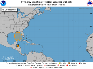 Latest Tropical Weather Outlook from the National Hurricane Center shows where a system could develop in the coming days. Image: NHC