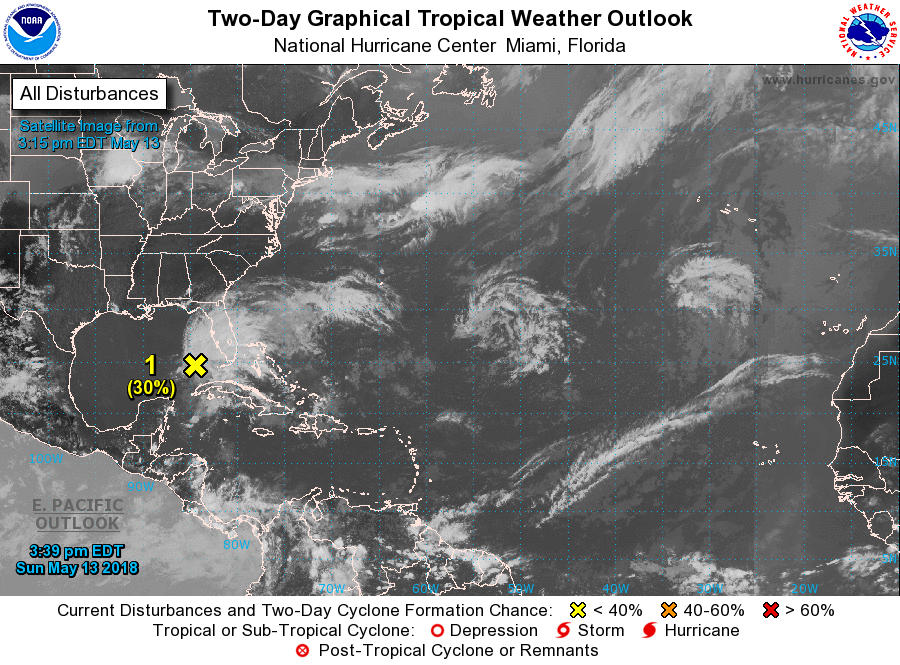 The National Hurricane Center has issued a Special Tropical Outlook for a system in the Gulf of Mexico.  Image: NHC