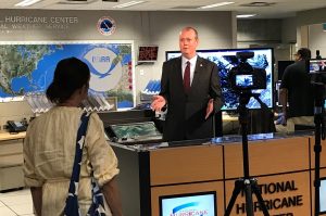 New National Hurricane Director Kenneth Graham addressed the media on the first day of hurricane season. Photograph: Weatherboy