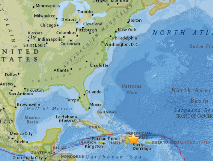 Map shows location of 5.0 earthquake that struck a short time ago. Image: USGS