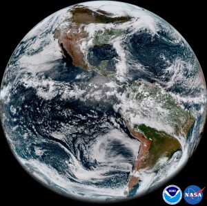 GOES-17 took this stunning, full-disk snapshot of Earth’s Western Hemisphere from its checkout position at 12:00 p.m. EDT on May 20, 2018, using the Advanced Baseline Imager (ABI) instrument. GOES-17 observes Earth from an equatorial vantage point approximately 22,300 miles above the surface. Image: NOAA/NASA