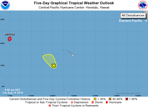 No tropical cyclones are expected to impact Hawaii in the coming week. Image: CPHC