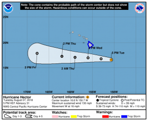 Tropical Storm Warnings are now in effect for Hawaii's Big Island.  Image: CPHC