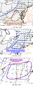 Three Mesoscale Discussion Products from the Storm Prediction Center outline three threat areas in the Mid Atlantic and Northeast. Image: NWS